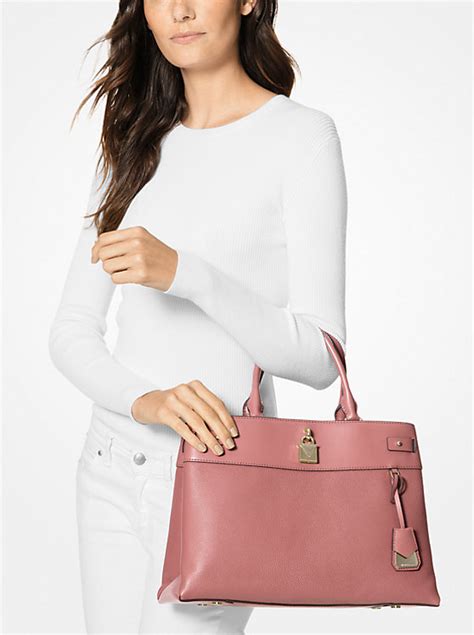 michael kors lg satchel 38t9gkrs3b|Gramercy Large Pebbled Leather Satchel .